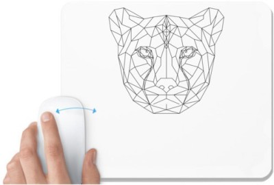 UDNAG White Mousepad 'Geometry | Cheetah Head Geometry' for Computer / PC / Laptop [230 x 200 x 5mm] Mousepad(White)