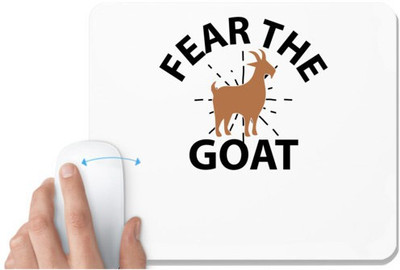 UDNAG White Mousepad 'Goat | fear the goat' for Computer / PC / Laptop [230 x 200 x 5mm] Non Slip Base Mousepad(White)