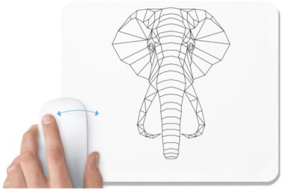 UDNAG White Mousepad 'Geometry | ELephant Head Geometry' for Computer / PC / Laptop [230 x 200 x 5mm] Mousepad(White)