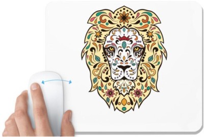 UDNAG White Mousepad 'Illustration | Lion head illustration' for Computer / PC / Laptop [230 x 200 x 5mm] Mousepad(White)