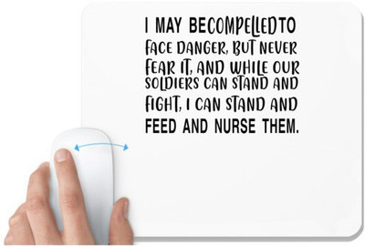 UDNAG White Mousepad 'Nurse | I can stand and feed and nurse them' for Computer / PC / Laptop [230 x 200 x 5mm] Non Slip Base Mousepad(White)