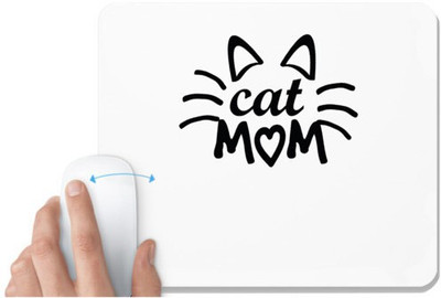 UDNAG White Mousepad 'Super Mummy | cat mom' for Computer / PC / Laptop [230 x 200 x 5mm] Non Slip Base Mousepad(White)