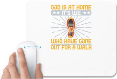 UDNAG White Mousepad 'Walking | is at home' for Computer / PC / Laptop [230 x 200 x 5mm] Mousepad(White)