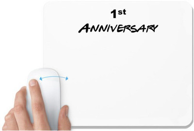 UDNAG White Mousepad '1st Anniversary' for Computer / PC / Laptop [230 x 200 x 5mm] Non Slip Base Mousepad(White)