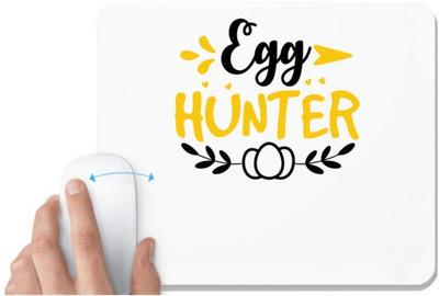 UDNAG White Mousepad 'Easter | egg hunter' for Computer / PC / Laptop [230 x 200 x 5mm] Non Slip Base Mousepad(White)