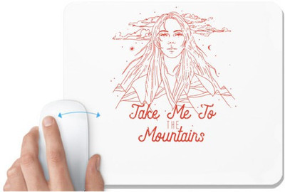 UDNAG White Mousepad 'Adventure | Take me to the mountain' for Computer / PC / Laptop [230 x 200 x 5mm] Mousepad(White)