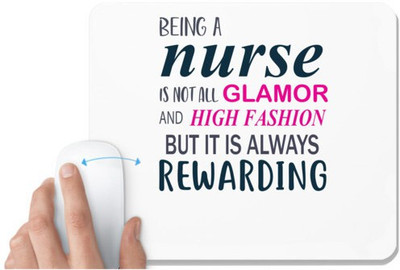 UDNAG White Mousepad 'Nurse | It is always rewarding' for Computer / PC / Laptop [230 x 200 x 5mm] Mousepad(White)