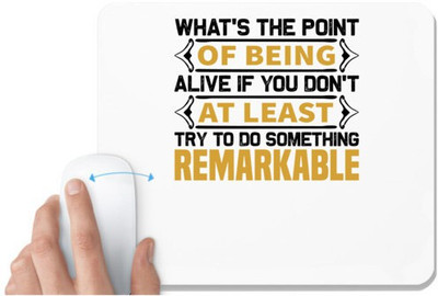 UDNAG White Mousepad 'What's the' for Computer / PC / Laptop [230 x 200 x 5mm] Non Slip Base Mousepad(White)
