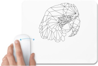 UDNAG White Mousepad 'Geometry | Parrot Head Geometry' for Computer / PC / Laptop [230 x 200 x 5mm] Mousepad(White)