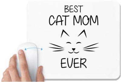 UDNAG White Mousepad 'Mother | BEST CAT MOM EVER' for Computer / PC / Laptop [230 x 200 x 5mm] Mousepad(White)