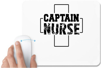 UDNAG White Mousepad 'Nurse | Captain Nurse' for Computer / PC / Laptop [230 x 200 x 5mm] Non Slip Base Mousepad(White)