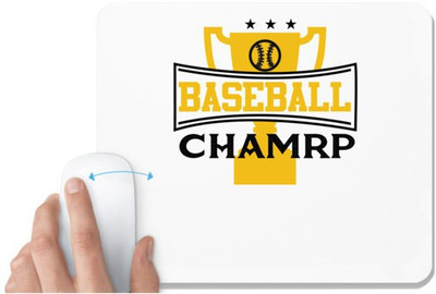 UDNAG White Mousepad 'Baseball | BASEBALLChamp' for Computer / PC / Laptop [230 x 200 x 5mm] Non Slip Base Mousepad(White)
