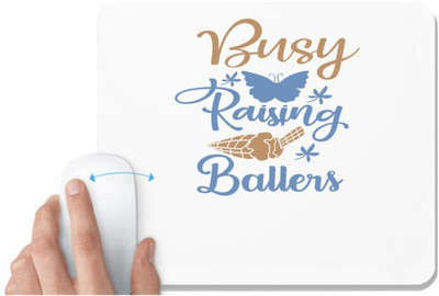 UDNAG White Mousepad '| Busy raising' for Computer / PC / Laptop [230 x 200 x 5mm] Non Slip Base Mousepad(White)