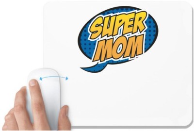 UDNAG White Mousepad 'Mom, yellow | Super Mom' for Computer / PC / Laptop [230 x 200 x 5mm] Mousepad(White)