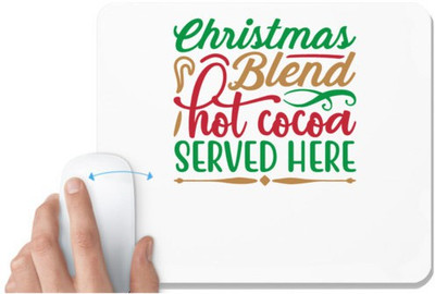 UDNAG White Mousepad 'Christmas Santa | christmas blend hot cocoa served here' for Computer / PC / Laptop [230 x 200 x 5mm] Mousepad(White)