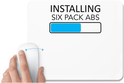 UDNAG White Mousepad 'Gym | Installing Six pack abs' for Computer / PC / Laptop [230 x 200 x 5mm] Non Slip Base Mousepad(White)