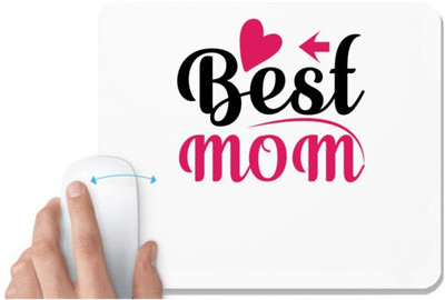 UDNAG White Mousepad 'Mom mother | BEST MOM' for Computer / PC / Laptop [230 x 200 x 5mm] Non Slip Base Mousepad(White)