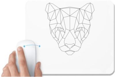 UDNAG White Mousepad 'Geometry | Puma Head Geometry' for Computer / PC / Laptop [230 x 200 x 5mm] Mousepad(White)