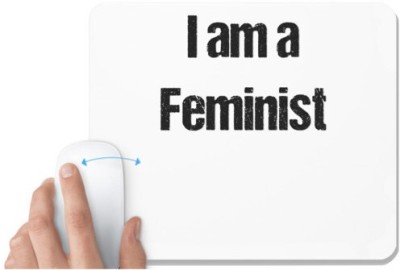 UDNAG White Mousepad 'Feminist | I am a feminist' for Computer / PC / Laptop [230 x 200 x 5mm] Mousepad(White)