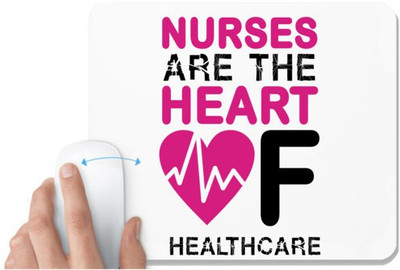 UDNAG White Mousepad 'Nurse | Nurses are the heart of Healthcare' for Computer / PC / Laptop [230 x 200 x 5mm] Non Slip Base Mousepad(White)