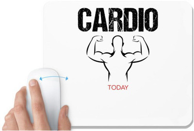 UDNAG White Mousepad 'Gym | Cardio' for Computer / PC / Laptop [230 x 200 x 5mm] Non Slip Base Mousepad(White)