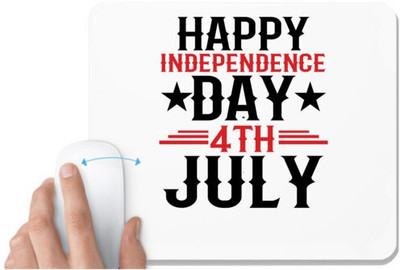 UDNAG White Mousepad 'American Independance Day | happy independence day 4th july' for Computer / PC / Laptop [230 x 200 x 5mm] Non Slip Base Mousepad(White)