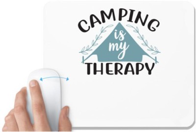 UDNAG White Mousepad 'Camping | Camping is my therapy 2' for Computer / PC / Laptop [230 x 200 x 5mm] Mousepad(White)