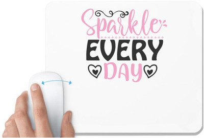 UDNAG White Mousepad 'sparkle every day' for Computer / PC / Laptop [230 x 200 x 5mm] Non Slip Base Mousepad(White)