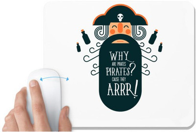 UDNAG White Mousepad 'Pirates' for Computer / PC / Laptop [230 x 200 x 5mm] Mousepad(White)