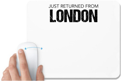 UDNAG White Mousepad 'London | Just Return from London' for Computer / PC / Laptop [230 x 200 x 5mm] Non Slip Base Mousepad(White)