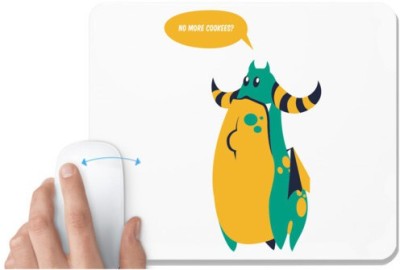 UDNAG White Mousepad 'Cartoon | No More Cookees' for Computer / PC / Laptop [230 x 200 x 5mm] Mousepad(White)