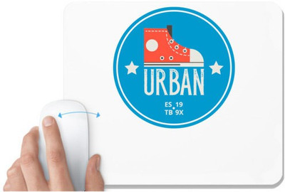 UDNAG White Mousepad 'Urban and shoe' for Computer / PC / Laptop [230 x 200 x 5mm] Non Slip Base Mousepad(White)
