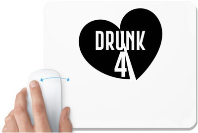 UDNAG White Mousepad 'drunk | drunk' for Computer / PC / Laptop [230 x 200 x 5mm] Non Slip Base Mousepad(White)