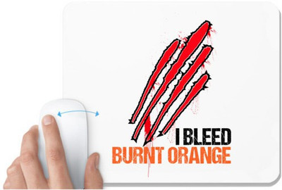 UDNAG White Mousepad 'Orange | I BLEED' for Computer / PC / Laptop [230 x 200 x 5mm] Non Slip Base Mousepad(White)