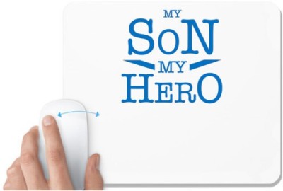 UDNAG White Mousepad 'Dad son | My Son my Hero' for Computer / PC / Laptop [230 x 200 x 5mm] Mousepad(White)
