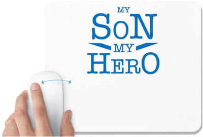 UDNAG White Mousepad 'Dad son | My Son my Hero' for Computer / PC / Laptop [230 x 200 x 5mm] Non Slip Base Mousepad(White)