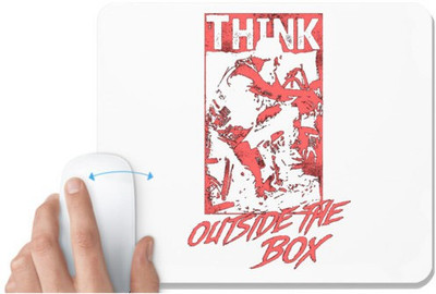 UDNAG White Mousepad 'Thinking | Think Outside The Box' for Computer / PC / Laptop [230 x 200 x 5mm] Mousepad(White)
