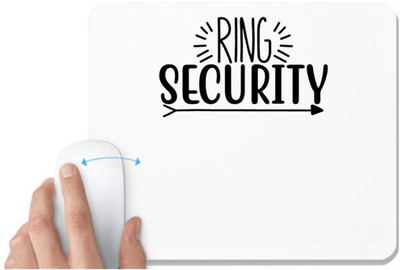 UDNAG White Mousepad 'Ring security' for Computer / PC / Laptop [230 x 200 x 5mm] Non Slip Base Mousepad(White)