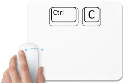 UDNAG White Mousepad 'Couple | Control copy' for Computer / PC / Laptop [230 x 200 x 5mm] Mousepad(White)
