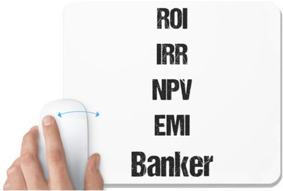 UDNAG White Mousepad 'ROI IRR NPV EMI Banker' for Computer / PC / Laptop [230 x 200 x 5mm] Mousepad(White)