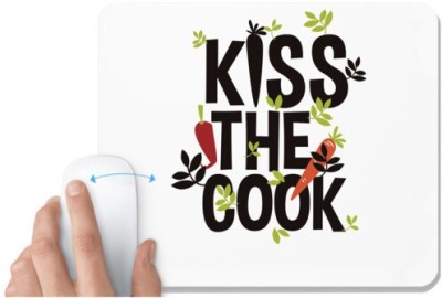 UDNAG White Mousepad 'Cook | Kiss the cook' for Computer / PC / Laptop [230 x 200 x 5mm] Mousepad(White)