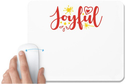 UDNAG White Mousepad 'Christmas Santa | joyful3' for Computer / PC / Laptop [230 x 200 x 5mm] Non Slip Base Mousepad(White)