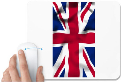 UDNAG White Mousepad 'Flag | Union Jack UK' for Computer / PC / Laptop [230 x 200 x 5mm] Non Slip Base Mousepad(White)