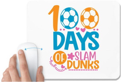 UDNAG White Mousepad 'Slam dunks | 100 days of slam dunks' for Computer / PC / Laptop [230 x 200 x 5mm] Non Slip Base Mousepad(White)