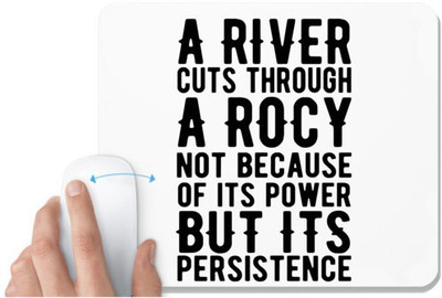 UDNAG White Mousepad 'A River Cuts Through a Roky' for Computer / PC / Laptop [230 x 200 x 5mm] Non Slip Base Mousepad(White)