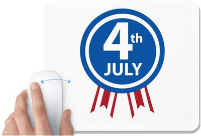 UDNAG White Mousepad 'American Independance Day | 4th july' for Computer / PC / Laptop [230 x 200 x 5mm] Non Slip Base Mousepad(White)