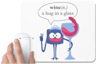 UDNAG White Mousepad 'Wine | Wine a huge in a glass' for Computer / PC / Laptop [230 x 200 x 5mm] Mousepad(White)