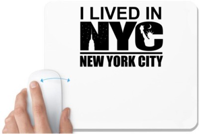 UDNAG White Mousepad 'New York | I live in NYC New York city' for Computer / PC / Laptop [230 x 200 x 5mm] Mousepad(White)