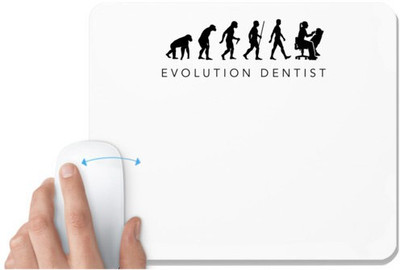 UDNAG White Mousepad 'Dentist | Evolution dentist' for Computer / PC / Laptop [230 x 200 x 5mm] Non Slip Base Mousepad(White)