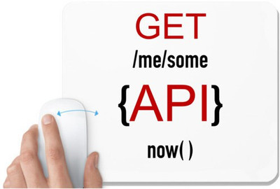 UDNAG White Mousepad 'Coder | Get /me/ some {API} now ()' for Computer / PC / Laptop [230 x 200 x 5mm] Non Slip Base Mousepad(White)